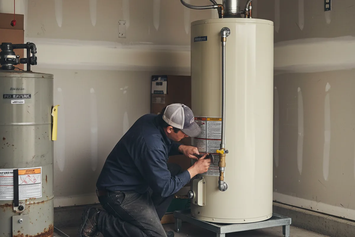 Water heater and shutoff valve replacement in Treichlers